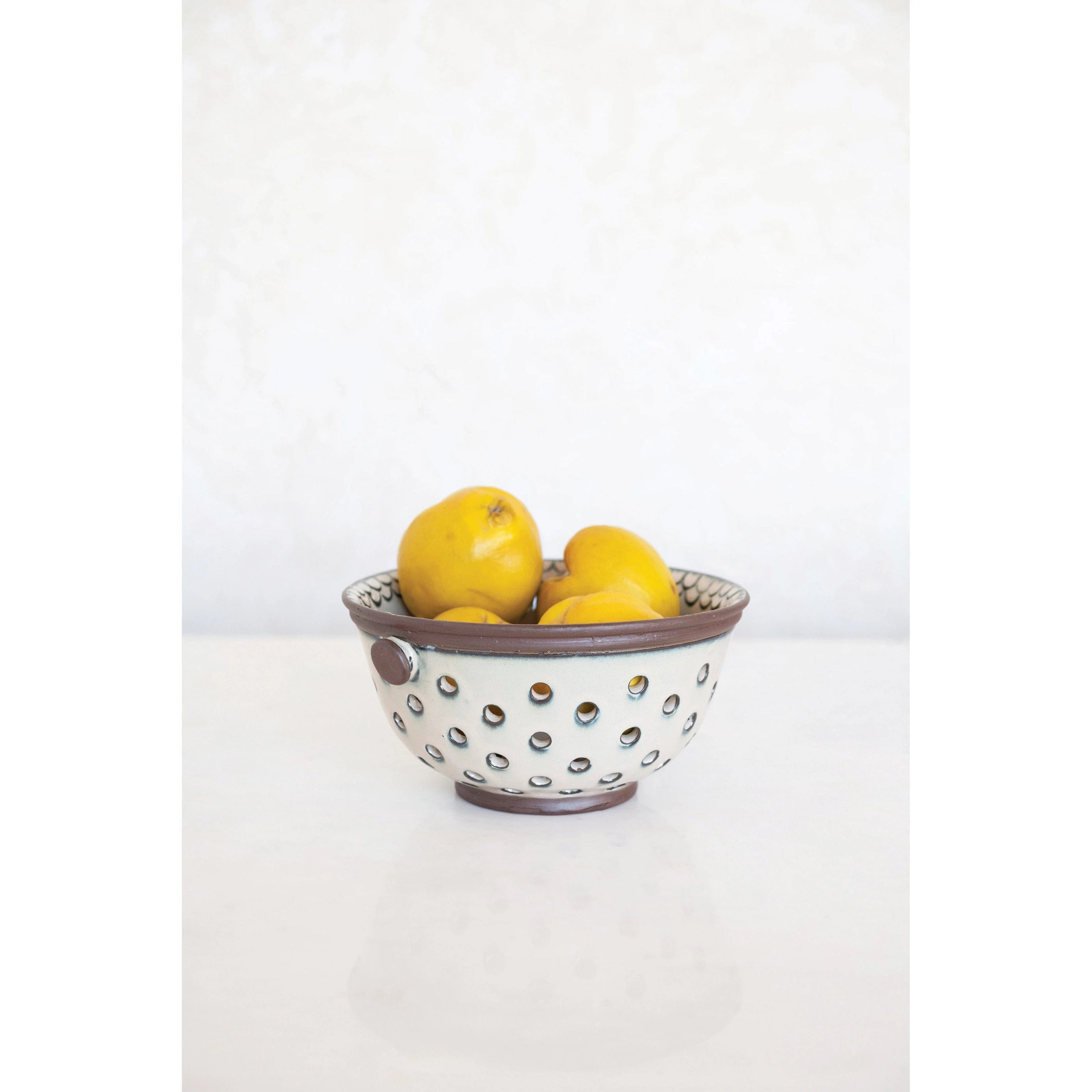 Creative Co-op Creative Co-op Stoneware Colander with Edge Detail - Little Miss Muffin Children & Home
