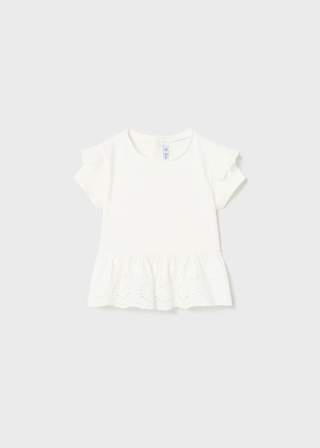 Mayoral Usa Inc Mayoral Short Sleeve Shirt with Eyelet Trim - Little Miss Muffin Children & Home
