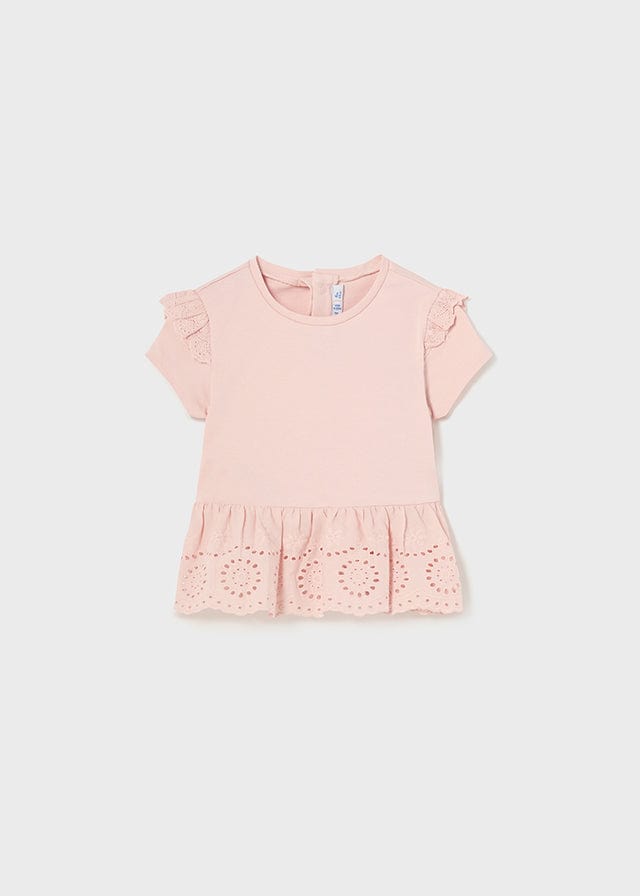 Mayoral Usa Inc Mayoral Short Sleeve Shirt with Eyelet Trim - Little Miss Muffin Children & Home