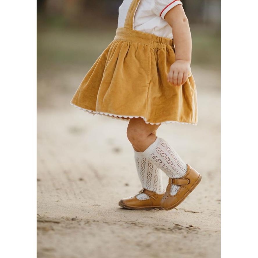 L'amour L'amour Baby Dottie Scalloped T-Strap Metallic Mary Jane - Little Miss Muffin Children & Home