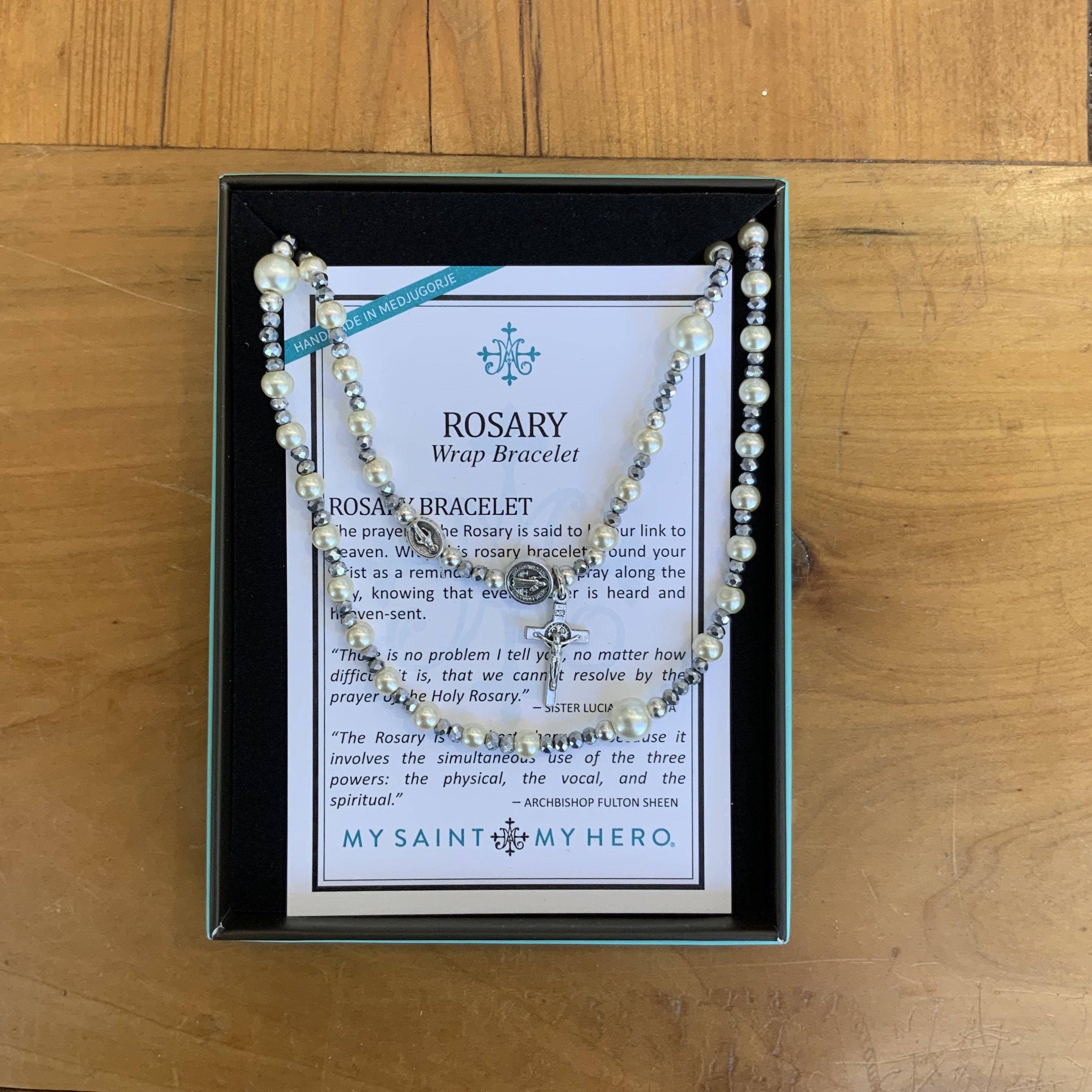 My Saint My Hero - My Saint My Hero Miracle's Rosary Pearl Wrap Bracelet - Little Miss Muffin Children & Home