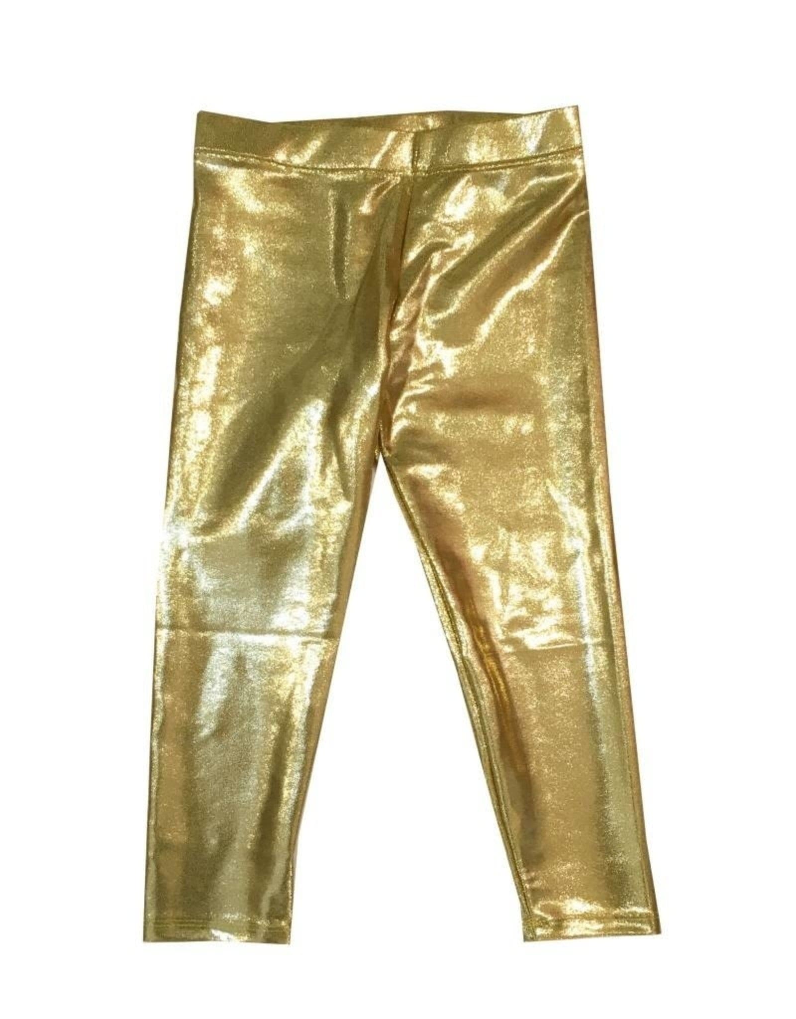 Lulu Bebe Lulu Bebe Gold Lame Legging - Little Miss Muffin Children & Home