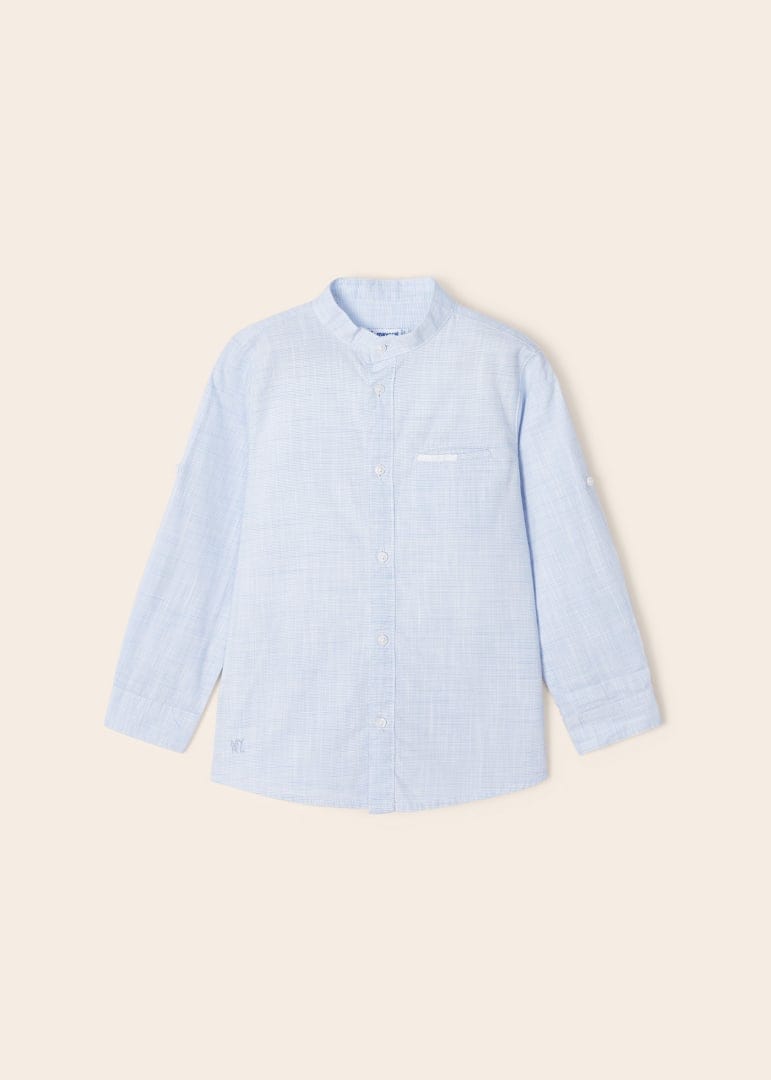 Mayoral Usa Inc Mayoral Long Sleeve Striped Mao Collar Shirt - Little Miss Muffin Children & Home