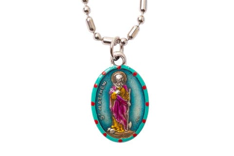 Saints For Sinners Saints For Sinners Saint Matthew Hand Painted Medal - Little Miss Muffin Children & Home
