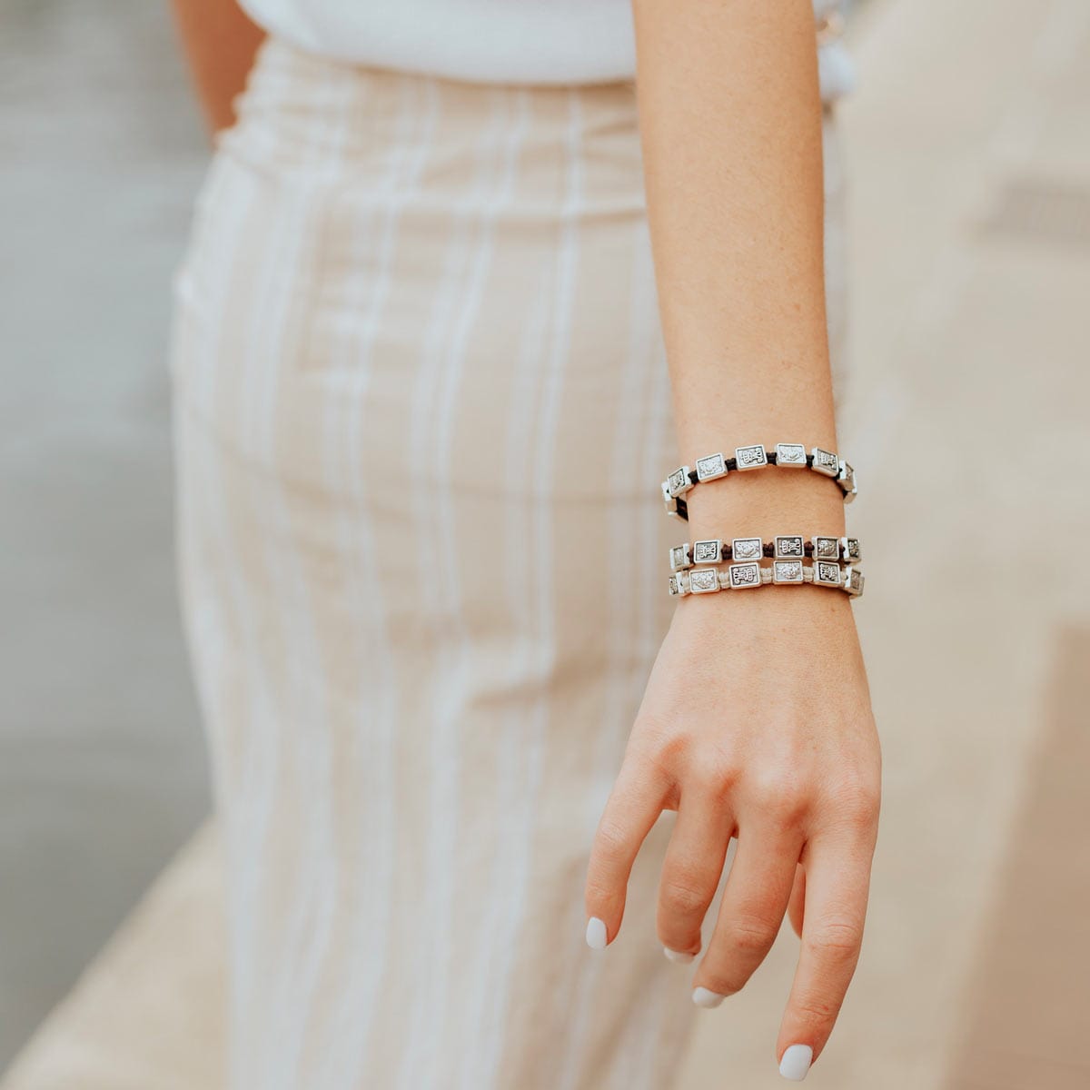 My Saint My Hero My Saint My Hero Garment Of Grace Scapular Bracelet Tan/Silver - Little Miss Muffin Children & Home