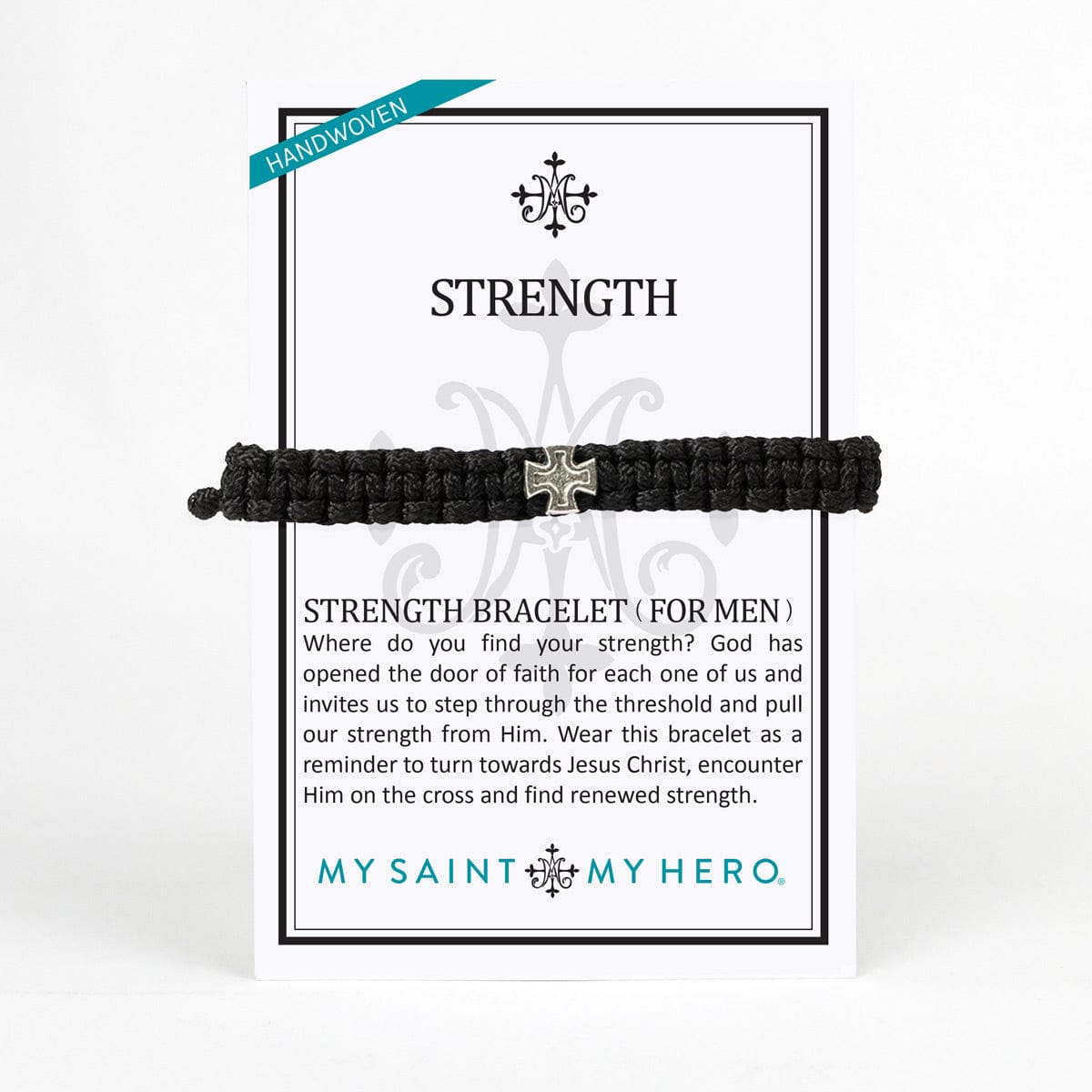 My Saint My Hero My Saint My Hero Men's Strength Bracelet Black/Silver - Little Miss Muffin Children & Home