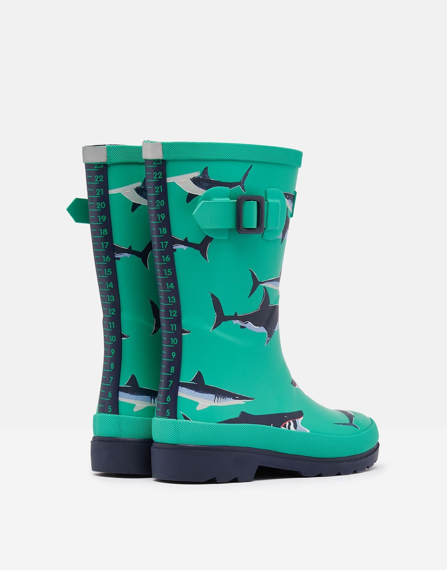 Joules Joules 216666 Welly Tall Height Printed Rain Boots Light Green Shark - Little Miss Muffin Children & Home