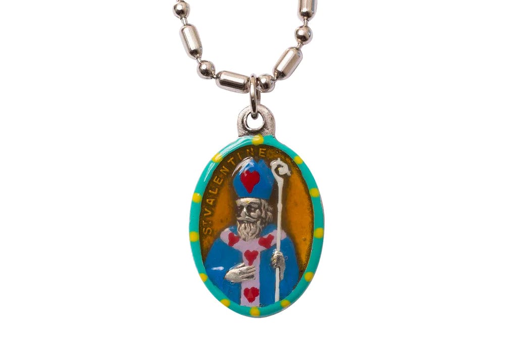 Saints For Sinners Saints For Sinners Saint Valentine Hand Painted Medal - Little Miss Muffin Children & Home