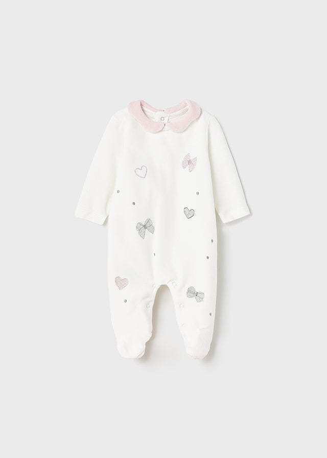 Mayoral Usa Inc Mayoral Velour Bows & Hearts Onesie - Little Miss Muffin Children & Home