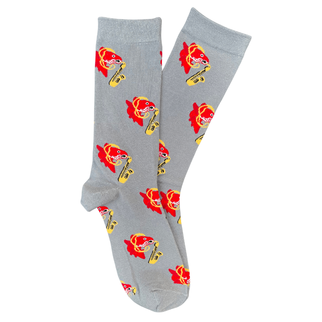 Whereable Art Whereable Art Louisiana Swamp Socks Redfish with Saxophone - Little Miss Muffin Children & Home