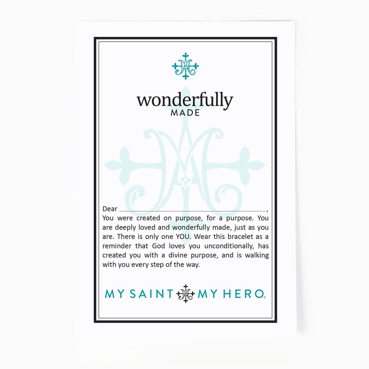 My Saint My Hero My Saint My Hero Family Virtues Wonderfully Made Purpose Bracelet Silver/Cream - Little Miss Muffin Children & Home