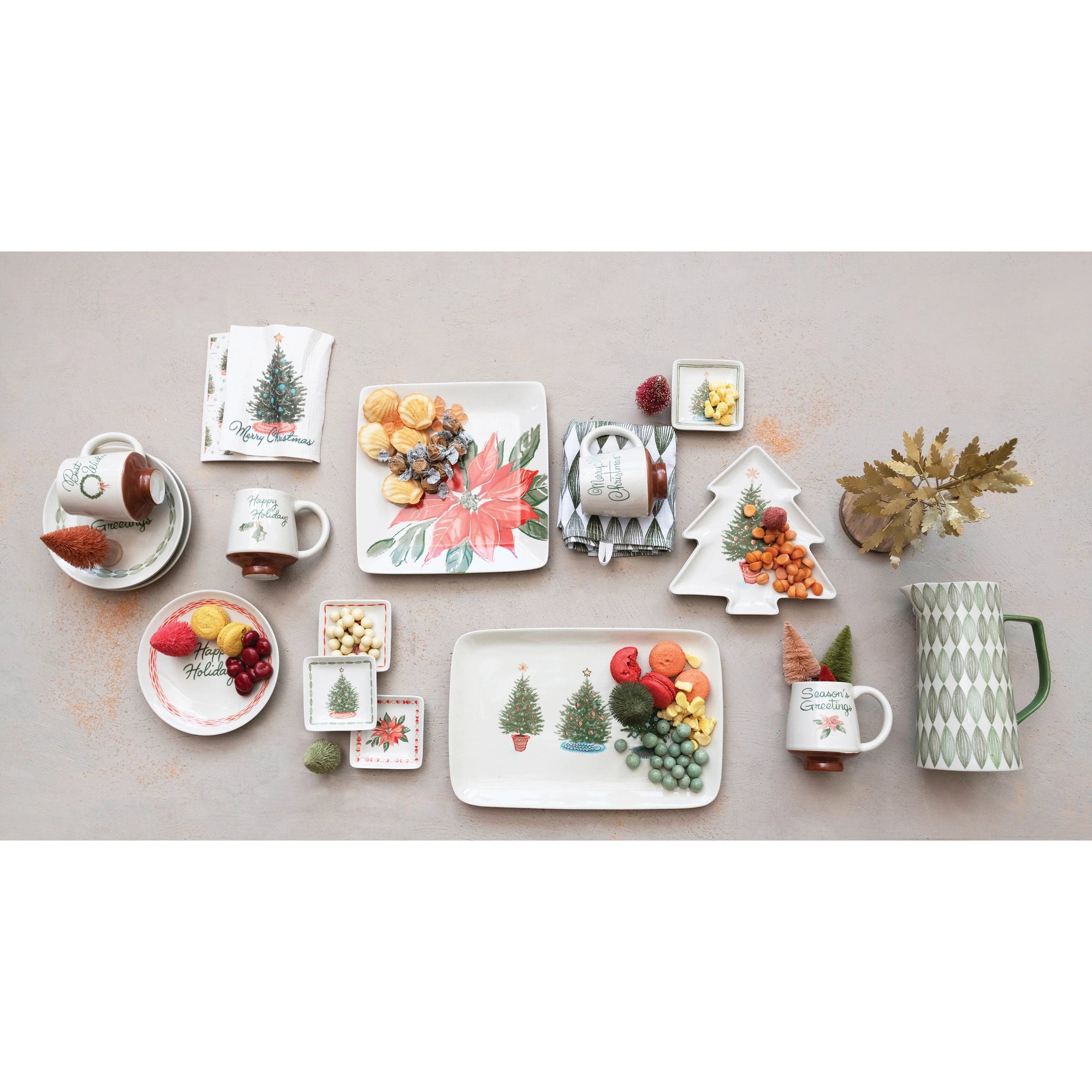 CCO - Creative Co-op Creative Co-op Poinsettia Stoneware Plate - Little Miss Muffin Children & Home